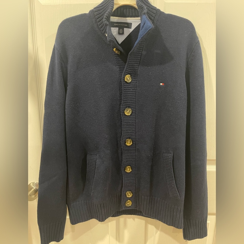Tommy hilfiger men navy sweater large